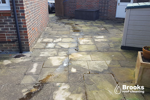 Patio cleaning in Caterham - Before a clean